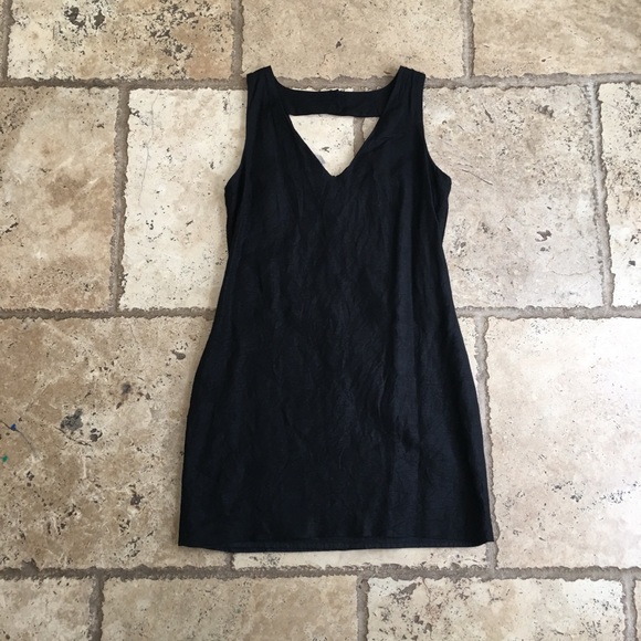 black linen shift dress